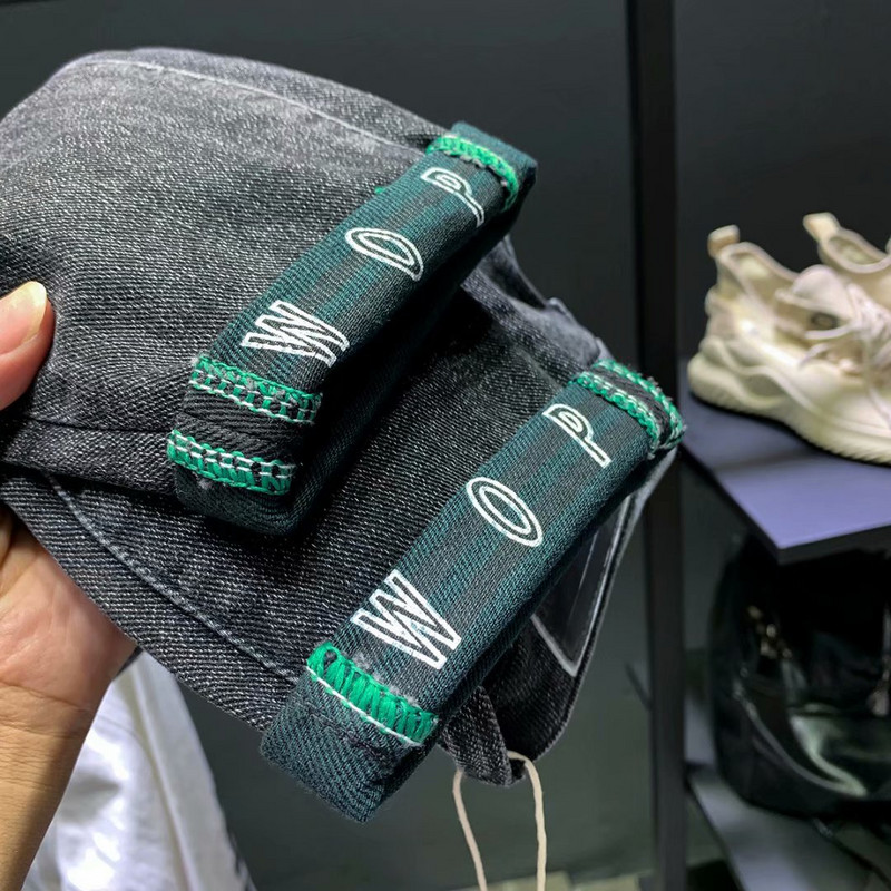 Modne Martin čizme 2022. Muške traperice Široke ravne elastične noge s printom Sužene harem hlače Kpop dizajnerske traperice za muškarce