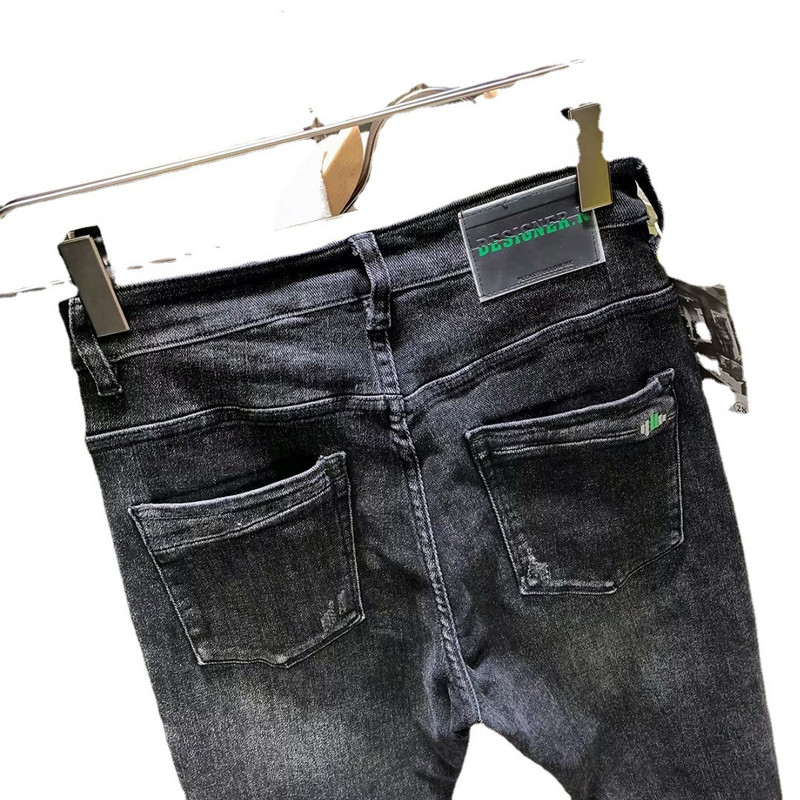 Modne Martin čizme 2022. Muške traperice Široke ravne elastične noge s printom Sužene harem hlače Kpop dizajnerske traperice za muškarce