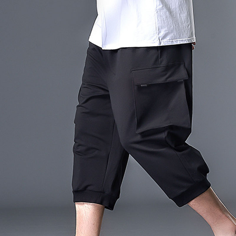Kevadsuvi Meeste Püksid 5XL 6XL 7XL Vöökoht 145cm Plus Size Cargo Püksid Must Värv