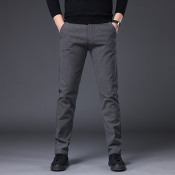 Пролетен есенен дизайн Мъжки ежедневни панталони Тънки памучни панталони Прави панталони Мъжки модни разтегливи бизнес плюс размер 38