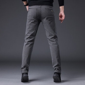 Пролетен есенен дизайн Мъжки ежедневни панталони Тънки памучни панталони Прави панталони Мъжки модни разтегливи бизнес плюс размер 38