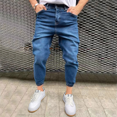 Moda bărbați slim stretch skinny pantaloni blugi fermoar buzunare zbura pantaloni 2023 vara bărbați casual jogger pantaloni denim 청바지