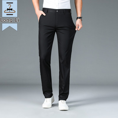 Kvaliteetne luksuslik sirge äri ülikond püksid meeste bambusest kiust disainer kevadsuvi elegantsed vabaaja pikad pidulikud püksid meestele