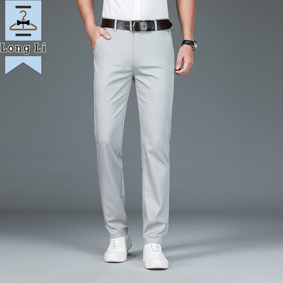 Kvaliteetne luksuslik sirge äri ülikond püksid meeste bambusest kiust disainer kevadsuvi elegantsed vabaaja pikad pidulikud püksid meestele