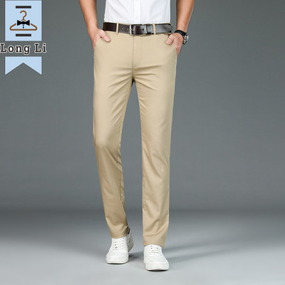 Kvaliteetne luksuslik sirge äri ülikond püksid meeste bambusest kiust disainer kevadsuvi elegantsed vabaaja pikad pidulikud püksid meestele