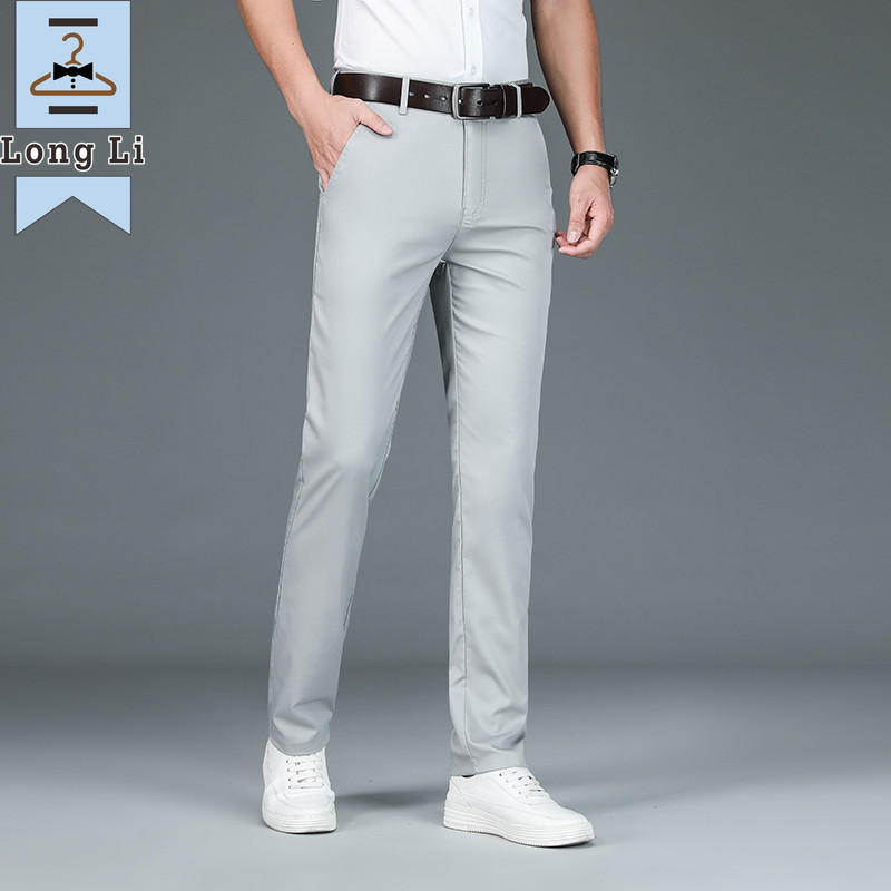 Kvaliteetne luksuslik sirge äri ülikond püksid meeste bambusest kiust disainer kevadsuvi elegantsed vabaaja pikad pidulikud püksid meestele