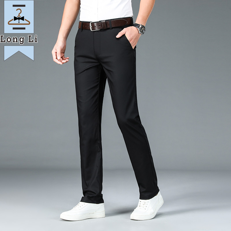 Kvaliteetne luksuslik sirge äri ülikond püksid meeste bambusest kiust disainer kevadsuvi elegantsed vabaaja pikad pidulikud püksid meestele