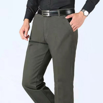 Летни тънки панталони Мъжки памучни есенни дебели панталони Модни маркови карго панталони Интелигентни ежедневни едноцветни каки сив костюм Панталон YYQWSJ