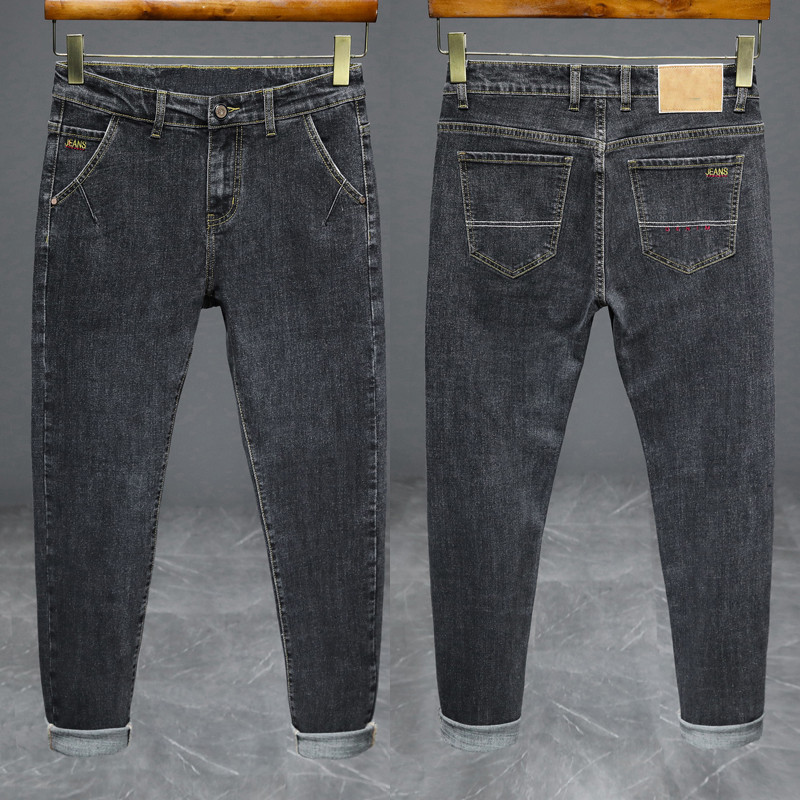 KSTUN Meeste Teksad Kaubamärk Denim Püksid Stretch Slim Fit Hall Sinine Mustad Teksad Meestele Tänavarõivad Vabaaja meeste püksid Meeste teksad