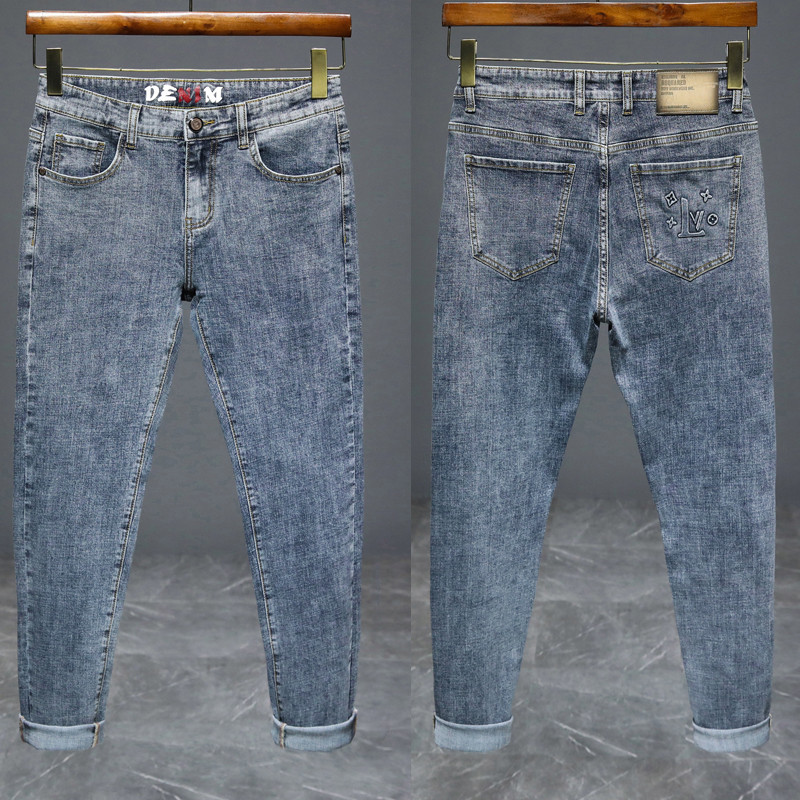 KSTUN Meeste Teksad Kaubamärk Denim Püksid Stretch Slim Fit Hall Sinine Mustad Teksad Meestele Tänavarõivad Vabaaja meeste püksid Meeste teksad