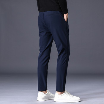 Зимни топли мъжки поларени панталони Дебели бизнес разтегливи тънки джоггери с еластична талия Корейски класически черен сив син панталон Мъжки