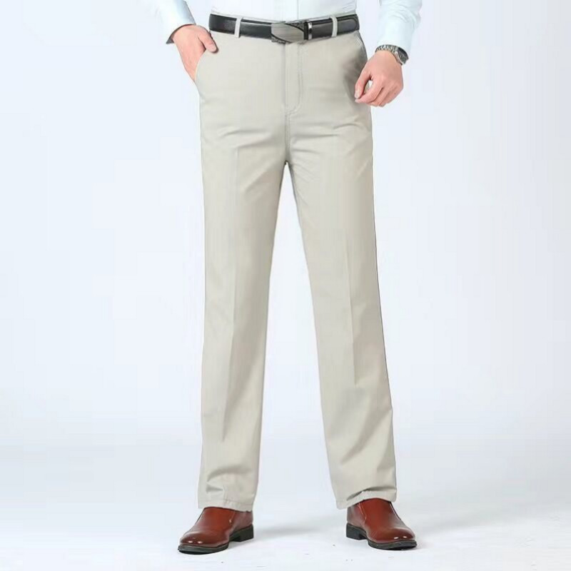 Suvine õhuke sügis paks puuvillane sirge ülikond püksid meeste lahtised püksid äri solid hall kaki vabaaja brändi riided Gozbkf