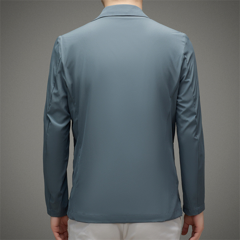 Ljetne kreme za sunčanje za muškarce za sakoe 2023. Novi ultratanki lagani elegantni casual sakoi Klasični jednobojni jednoredni kaputi