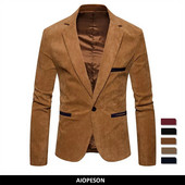 AIOPESON 2020, noua marcă, jachete de costum pentru bărbați, solidă, slim fit, cu un singur buton, costume pentru bărbați, la modă, ocazional, blazer din velur pentru bărbați
