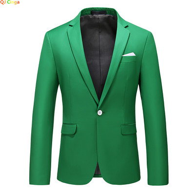 Jachetă de costum verde strălucitor Blazer subțire elegant pentru bărbați Rochie de nuntă, potrivită pentru toate anotimpurile Mărime mare 5XL 6XL