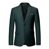 Ανδρικό μπλέιζερ γάμου για επαγγελματικούς γαμπρούς, ανδρικό κοστούμι κοστούμι με δύο κουμπιά με εγκοπή πέτο