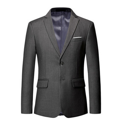 Ανδρικό μπλέιζερ γάμου για επαγγελματικούς γαμπρούς, ανδρικό κοστούμι κοστούμι με δύο κουμπιά με εγκοπή πέτο