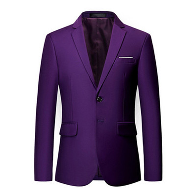 Ανδρικό μπλέιζερ γάμου για επαγγελματικούς γαμπρούς, ανδρικό κοστούμι κοστούμι με δύο κουμπιά με εγκοπή πέτο
