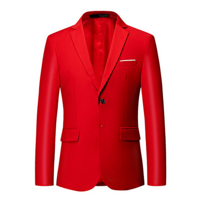 Ανδρικό μπλέιζερ γάμου για επαγγελματικούς γαμπρούς, ανδρικό κοστούμι κοστούμι με δύο κουμπιά με εγκοπή πέτο