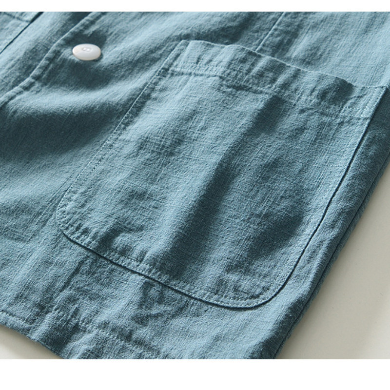 Plus veličine M-4XL, muška ležerna poslovna lanena pamučna jakna, široki kroj, moderan jednobojni jednoslojni sako