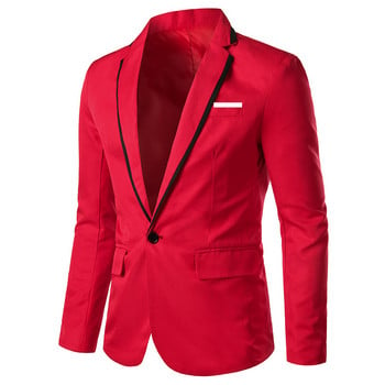 Блейзъри Masculino Homme Slim Fit за мъже 2022 Стилен ежедневен едноцветен блейзър Бизнес връхни дрехи за сватбени партита Палто Костюм Топ Обикновен