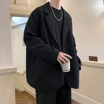 Блейзъри в британски стил Мъжки Свободно време Модерни широки якета Мъжки ретро Ежедневни дрехи Улично облекло Универсални прости корейски горнища