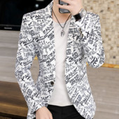 Muški blejzer Modna muška odjeća 2022. odijelo, kaput za zabave, ležerna uska jakna, odijelo s dugmadima, sako sa cvjetnim printom, muški