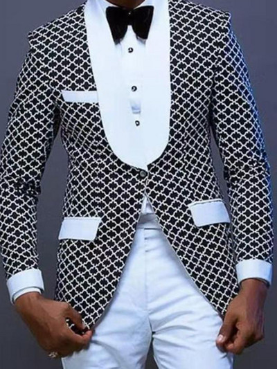 Engleska retro uzorak Muško ležerno odijelo Blazer Proljetni otvoreni ovratnik Poslovna vanjska odjeća Jesenska muška jakna s jednim gumbom Kaput