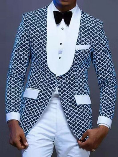 Engleska retro uzorak Muško ležerno odijelo Blazer Proljetni otvoreni ovratnik Poslovna vanjska odjeća Jesenska muška jakna s jednim gumbom Kaput