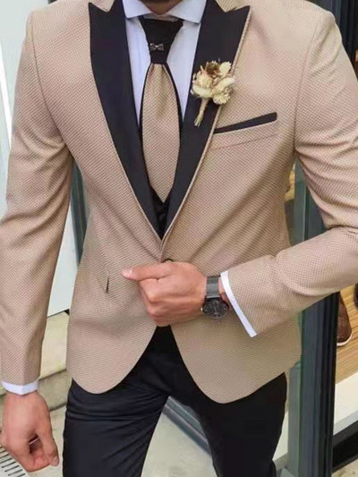 Engleska retro uzorak Muško ležerno odijelo Blazer Proljetni otvoreni ovratnik Poslovna vanjska odjeća Jesenska muška jakna s jednim gumbom Kaput