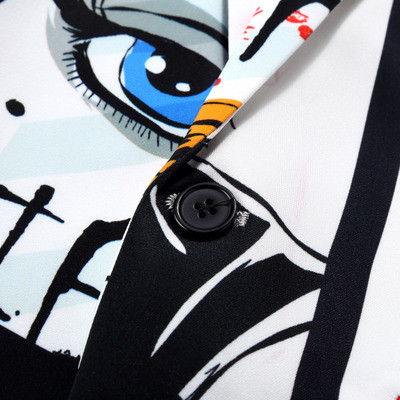 Νέο ανδρικό κοστούμι μόδας για πάρτι παλτό casual slim fit Blazer κουμπιά 3D floral print ζωγραφική Blazers Ανδρικά μπουφάν