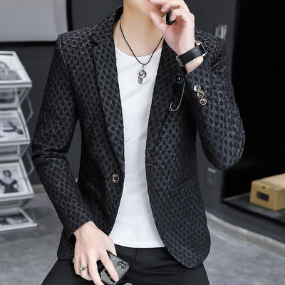 Uus kvaliteetne meeste bleiser Briti stiilis elegantne mood esmaklassiline lihtne äriline vabaaja pulmade härrasmeeste õhuke ülikonna jope