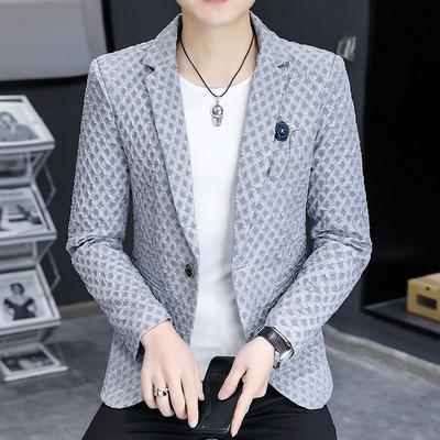 Uus kvaliteetne meeste bleiser Briti stiilis elegantne mood esmaklassiline lihtne äriline vabaaja pulmade härrasmeeste õhuke ülikonna jope