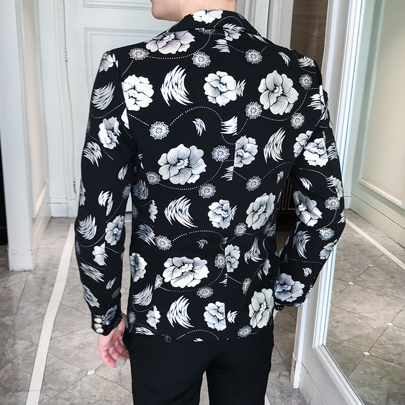 Muški blejzeri sa zlatnim cvjetnim printom 2023., jesenska svečana haljina, smoking, ležerna uska jakna / visokokvalitetna modna muška odjeća