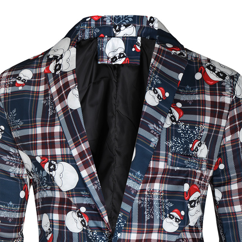 3D-prindiga jõuluülikonnad meeste pikkade varrukatega bleiserid, talveprinditud muusikaga meeste naljakas jakk