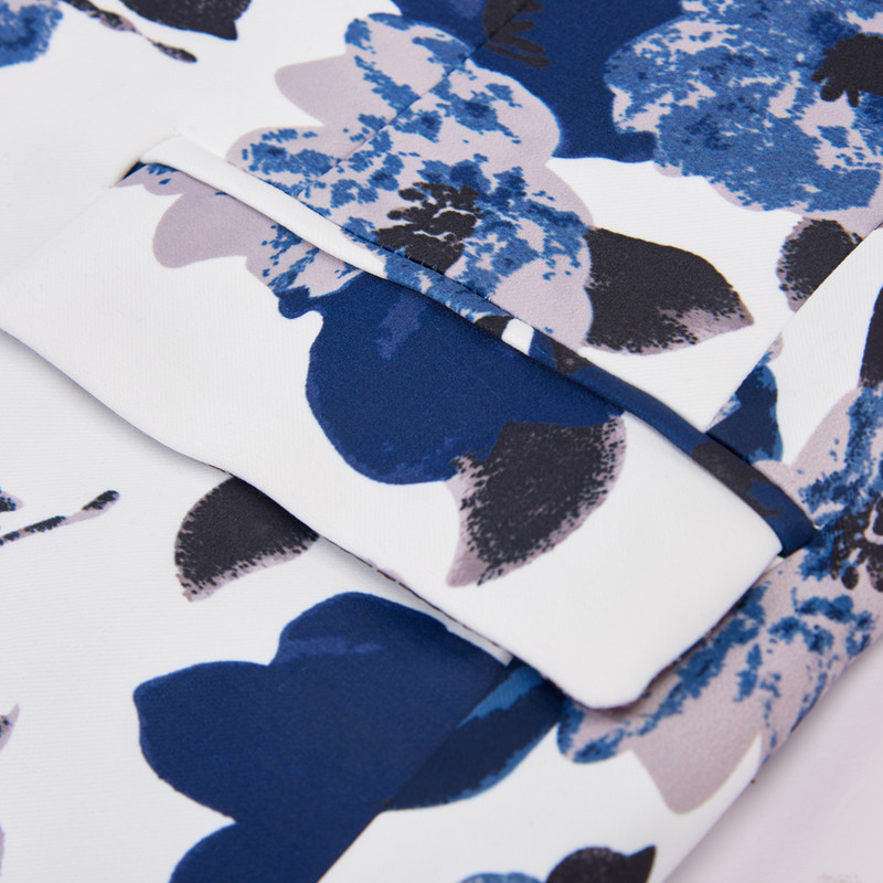 Ανδρικά λευκά σακάκια 2022 Κοστούμια με λεπτή εφαρμογή για άντρες Επαγγελματικό επίσημο παλτό Ανδρικό μπλε λουλούδια Μπουφάν γάμου Ανδρικό παλτό μόδας