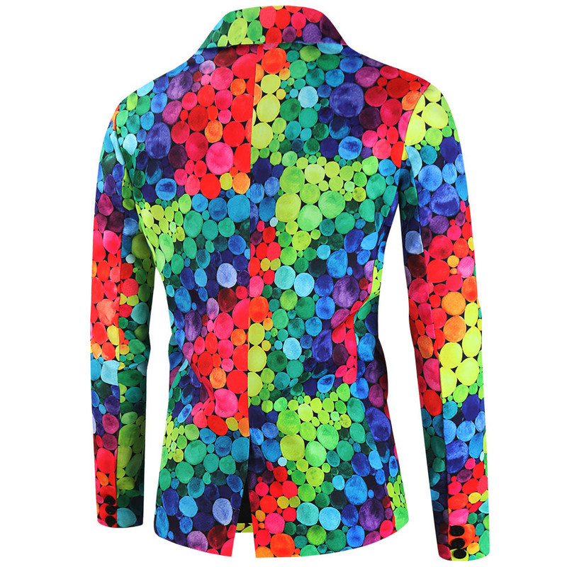 Šareni muški blejzer plus veličina 4XL kostim Homme Moda 3D točkasti print Odijela Jakne Svečane haljine Kaput Steampunk muška odjeća