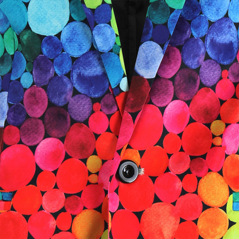 Šareni muški blejzer plus veličina 4XL kostim Homme Moda 3D točkasti print Odijela Jakne Svečane haljine Kaput Steampunk muška odjeća