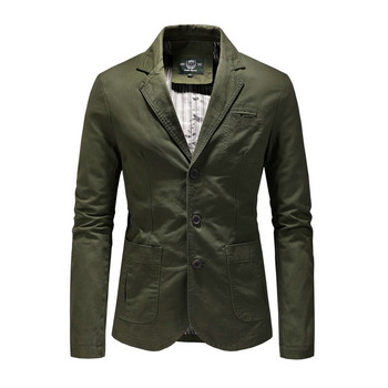 Νέα ανδρικά σακάκια ανδρικά ανδρικά φθινοπωρινά καθαρά βαμβακερά μονόχρωμα σακάκια ανδρικά ρούχα Εξωτερικά κοστούμια σακάκι παλτό 4XL ASZ3