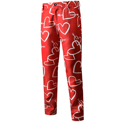 Poklon za Valentinovo Muško modno odijelo Kaput za zabavu Ležeran uski blejzer Odijelo Odijelo s 3D otisnutim srcem Blazers Jakna Muškarci