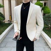 Boutique muška moda, poslovna jednobojna ležerna gospodska korejska verzija vjenčanja u britanskom stilu, elegantnog sakoa za domaćina