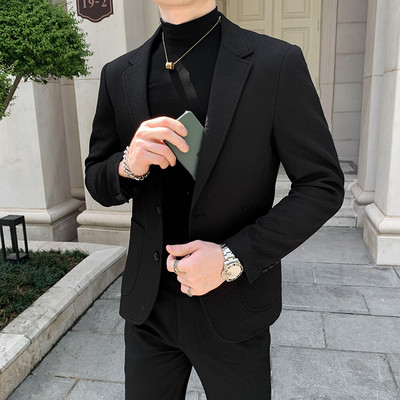 Boutique muška moda, poslovna jednobojna ležerna gospodska korejska verzija vjenčanja u britanskom stilu, elegantnog sakoa za domaćina