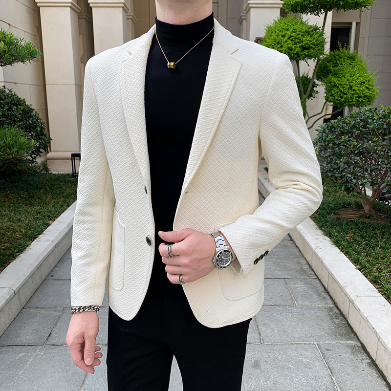 Boutique muška moda, poslovna jednobojna ležerna gospodska korejska verzija vjenčanja u britanskom stilu, elegantnog sakoa za domaćina