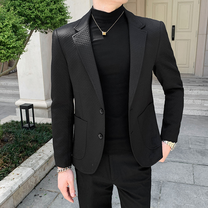 Boutique muška moda, poslovna jednobojna ležerna gospodska korejska verzija vjenčanja u britanskom stilu, elegantnog sakoa za domaćina