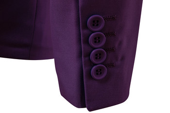 Ανδρικό μωβ κοστούμι με ένα κουμπί με λεπτή εφαρμογή Blazer 2023 Άνοιξη Νέος Γάμος Business Tuxedo Blazer Jacket Ανδρική στολή Homme Mariage 6XL
