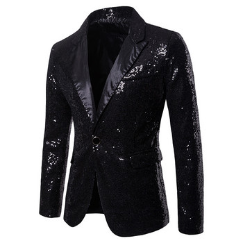 Блестящи златни пайети, блясък, украсено сако с блейзър Мъжки костюм за бала за нощен клуб Блейзър Мъжки костюм Homme Сценични дрехи за певци