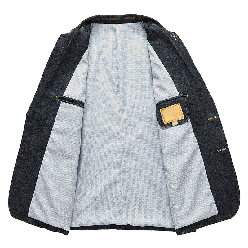 M-4XL Τζιν Μπλέιζερ Ανδρικό Σακάκι Βαμβακερό Φθινοπωρινό Άνοιξη Ανδρικά ρούχα Λεπτή Εφαρμογή Επαγγελματικά τζιν παλτό Ανδρικά κοστούμια casual MY189