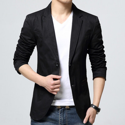 Ανδρικά 2023 Ανοιξιάτικο και Φθινοπωρινό Leisure Washed Cotton Blazer Slim-fit Casual Blazer Βαμβακερό παλτό Business Blazer Ανδρικά ρούχα