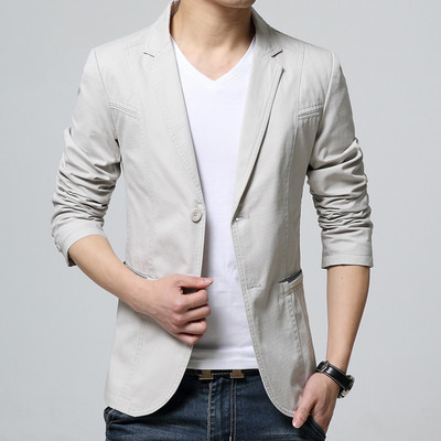 Ανδρικά 2023 Ανοιξιάτικο και Φθινοπωρινό Leisure Washed Cotton Blazer Slim-fit Casual Blazer Βαμβακερό παλτό Business Blazer Ανδρικά ρούχα