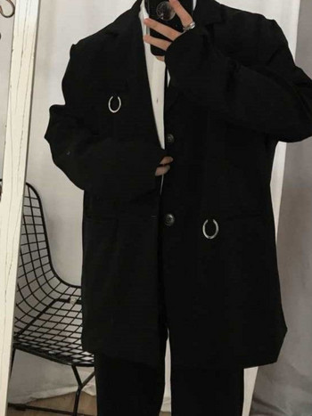 Gmiixder Dark Gothic Blazer Men 2022 Φθινόπωρο Νέο Χαλαρό Κορεάτικο Casual κοστούμι ανδρικό όμορφο κομψό χιπ χοπ κοστούμι τζάκετ πανκ Streetwear